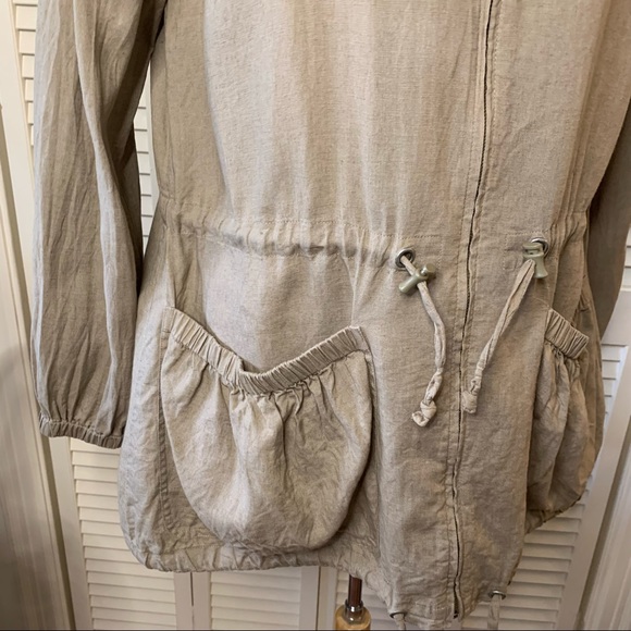 Eileen Fisher linen hooded anorak style jacket - Picture 9 of 12